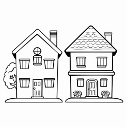 one big house and one small house side by side