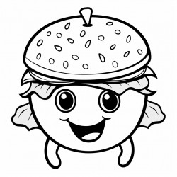 a cute hamburger