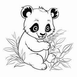 panda eating leaves