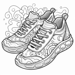 a tennis pair of shoes with a tiedye pattern and a psychedelic vibe