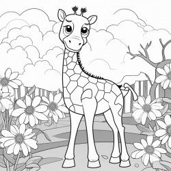 giraffe in garden