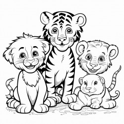 squirrel tiger  leopard lion and zebra