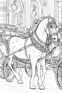 gorgeous horses pulling victorian carriage