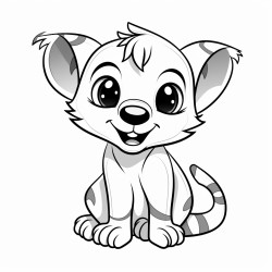 cute baby tasmanian tiger dodo and smiled on