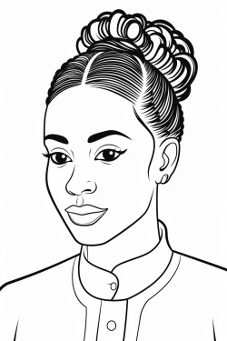 african american female nurse with hair styled in neat professional braids into a neat bun