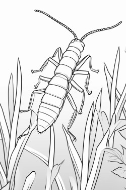 earwig in a garden with sky background