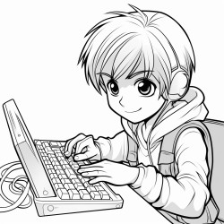 laptop keyboard mouse boy