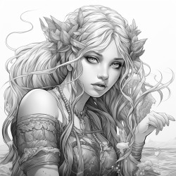 a elf girl who is water themes with water powers