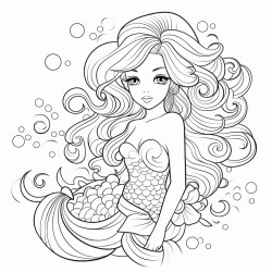 sirene da colorare disegnata a mano