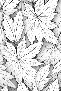 realistic maple leaf pattern across the whole page no shadows lots of leaves
