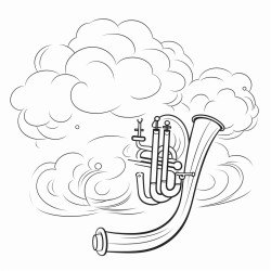 smoke in the shape of a tuba