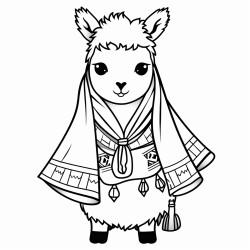 un lama et un poncho