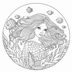 mermaids swimming among colorful coral reefs