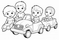 kids in play vehicles