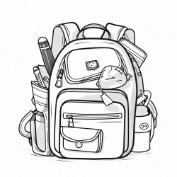 a bagpack filled with things from school