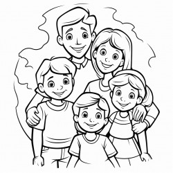 una familia compuesta por tres varones de 12 y 13 aos y mam y pap
