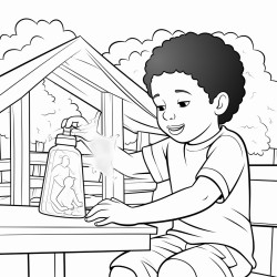 a kid putting on sunscreen