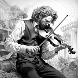 man playing the violin