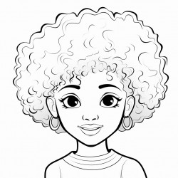 black girl with curly  hair