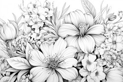 purple field of flowers with blue sky and close