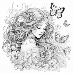 fairies and butterflys in a garden