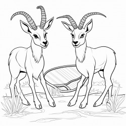 antelopes playing badminton together on a court