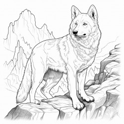 dingo on a rock