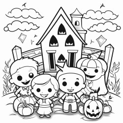 halloween theme coloring book photo