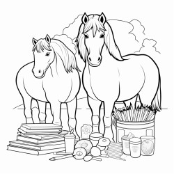 horses and school supplies