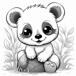 cute cartoon baby panda coloring page