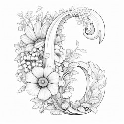 the entire alphabet in flower font for coloring