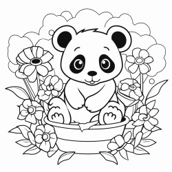 elonie in block letters with flowers and pandas