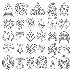 norse runes magical creatures and alchemy symbols