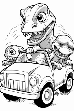dinosaurus in trucks
