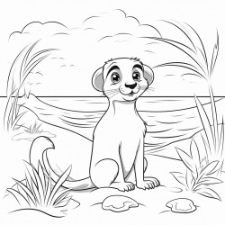 un suricate  qui se fait bronzer sur le dos  couche sur un transat  la plage