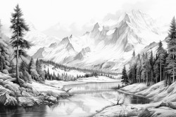 detailed mountain range