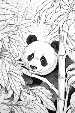 panda eats leaves