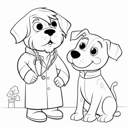 a dog dressed like a frog is upset and talks to a vet
