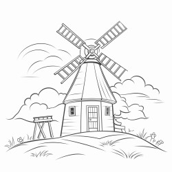 svg outline of country farm windmill blade