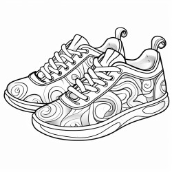 a tennis pair of shoes with a tiedye pattern and a psychedelic vibe