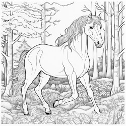 a horse in the forest