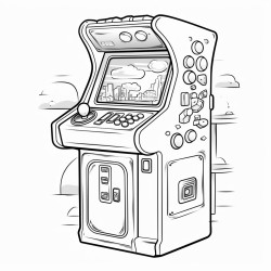 a retro arcade machine with buttons joysticks and vibrant game screens