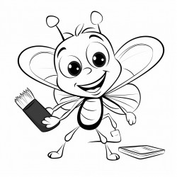 ant with an paint brush and paint palette