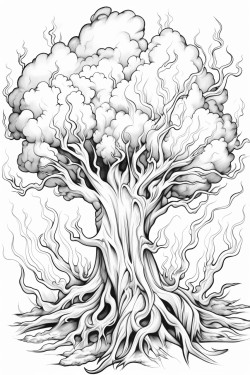 a tree consumed by fire