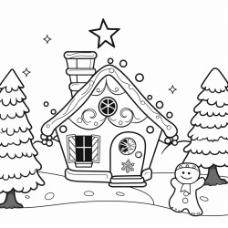christmas coloring book pahe with black and bold lines