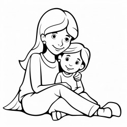 comfy simple coloring page thick black outline