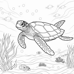 sea turtle under the sea