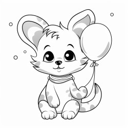 kitten with a balloon