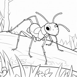 an ant in the forest