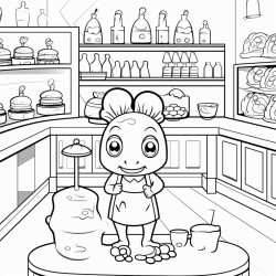 cartoon kawai frogs bakery shop theme
